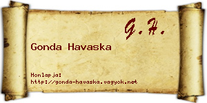 Gonda Havaska névjegykártya